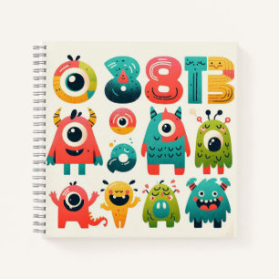 Monster Alphabet – Spielende Kreaturenfiguren Notizbuch