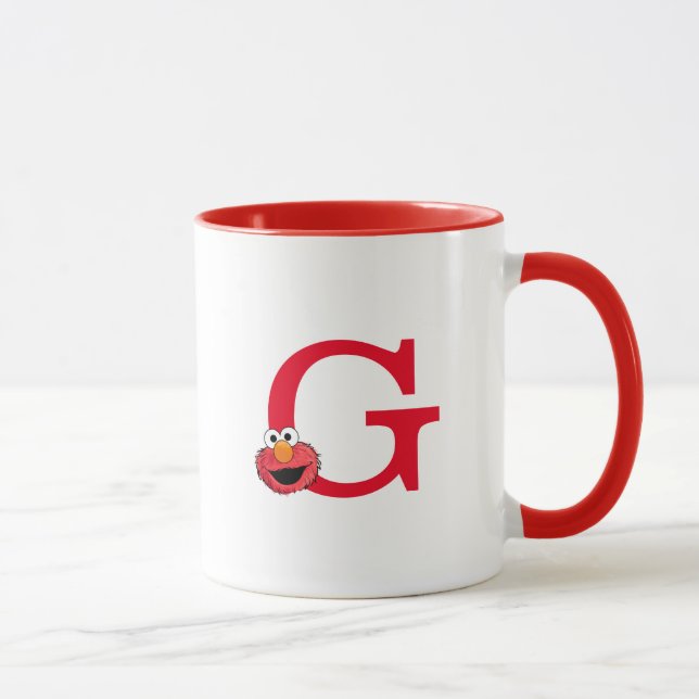 Monster am Ende dieser Geschichte | Elmo Monogram  Tasse (Rechts)
