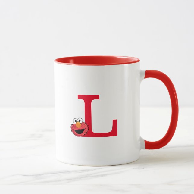 Monster am Ende dieser Geschichte | Elmo Monogram  Tasse (Rechts)