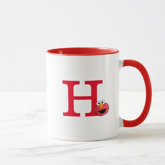 Monster am Ende dieser Geschichte | Elmo Monogram  Tasse (Rechts)