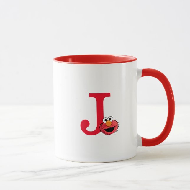 Monster am Ende dieser Geschichte | Elmo Monogram  Tasse (Rechts)