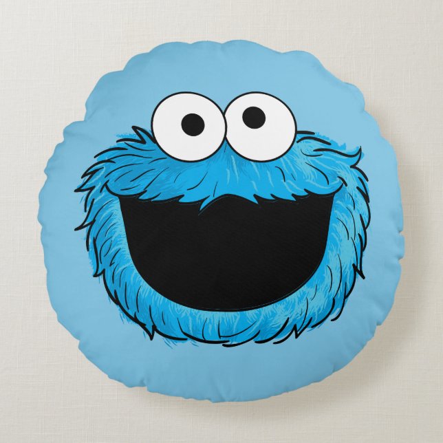 Monster am Ende dieser Geschichte | Krümelmonster Rundes Kissen (Vorderseite)