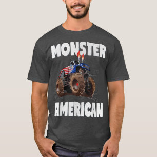 Monster American Vintag America USA Monster Truck T-Shirt