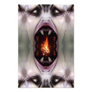 Monster an der Feuerstelle Fotodruck