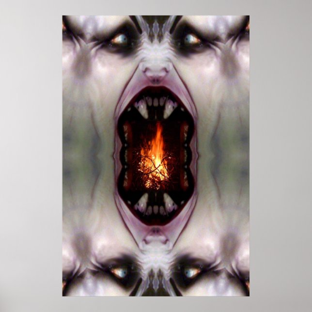Monster an der Feuerstelle Poster (Vorne)
