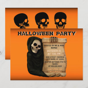 Monster-Angst-Geist-Halloween-Party-Einladung Einladung