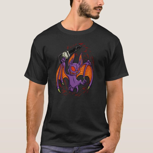 Monster Animals Chainsaw Bat T-Shirt (Vorderseite)