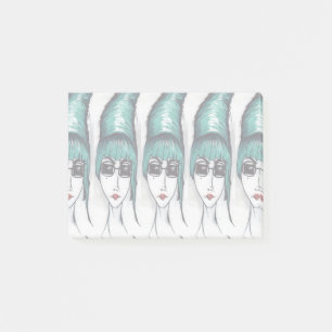 Monster Aquamarine Bienenbrille Zeichne Kunst Post-it Klebezettel