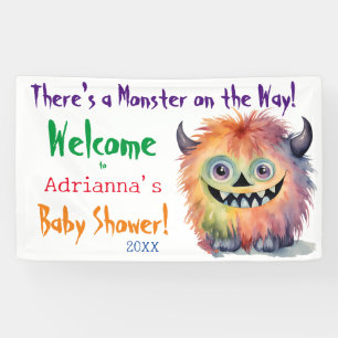 Monster auf der Way Baby Dusche Banner