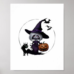 Monster auf Halloween-Aufkleber Poster