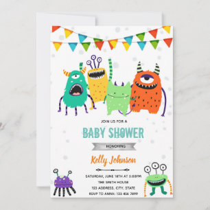Monster-Baby-Party Geburtstagseinladung Einladung
