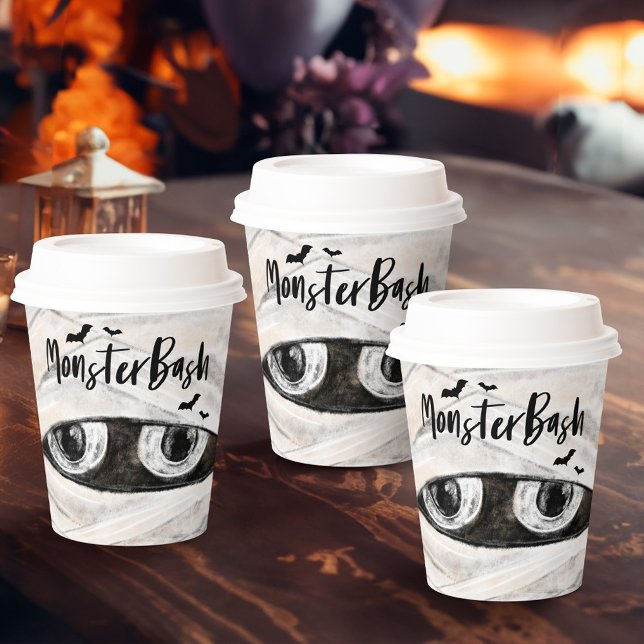 Monster Bash Fun Spooky Mummy Halloween Party Pappbecher (Monster Bash Fun Spooky Mummy Halloween Party Paper Cups)