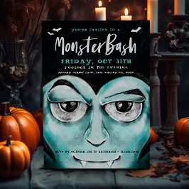 Monster Bash Fun Spooky Vampire Halloween Party Einladung