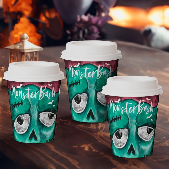 Monster Bash Fun Zombie Vampire Halloween Party Pappbecher (Monster Bash Fun Zombie Vampire Halloween Party Paper Cups)