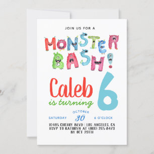 Monster Bash Geburtstag Einladung