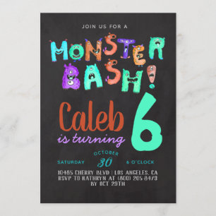 Monster Bash Geburtstagseinladung Einladung