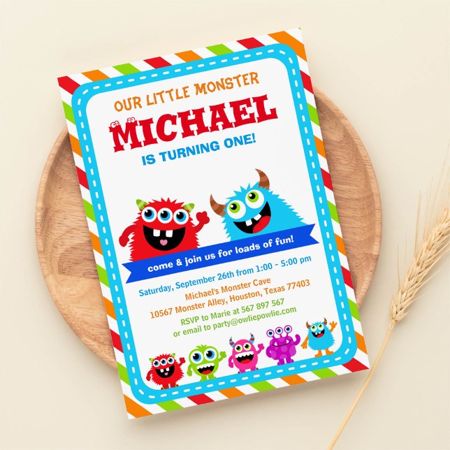 Monster Bash Geburtstagsparty Einladung (Von Creator hochgeladen)