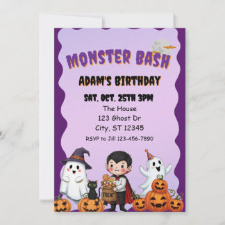 Monster Bash, Halloween birthday Einladung
