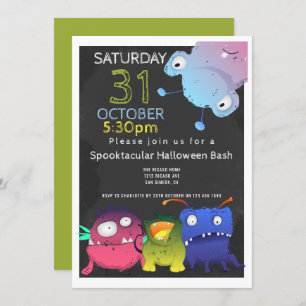 Monster Bash Halloween-Party Personalisiert Einladung