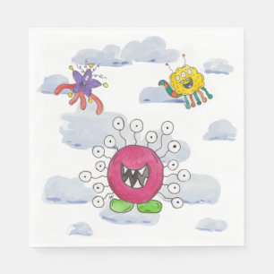 Monster Bash in Clouds Geburtstagspapiernapkin Serviette