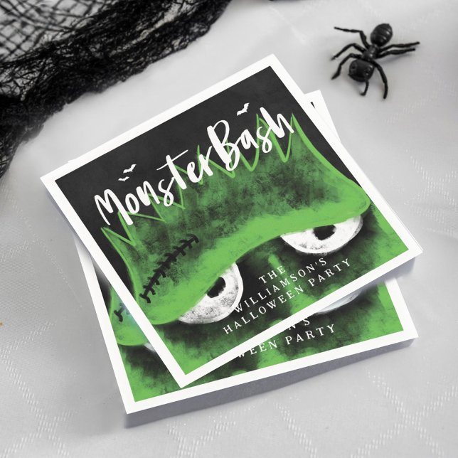 Monster Bash Spooky Frankenstein Halloween Party Serviette (Monster Bash Spooky Frankenstein Halloween Party Napkins)