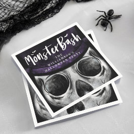 Monster Bash Spooky Skeleton Halloween Party Serviette