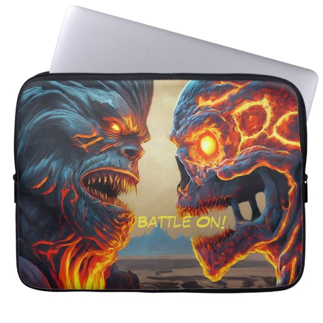 Monster Battle Laptopschutzhülle (Vorderseite)