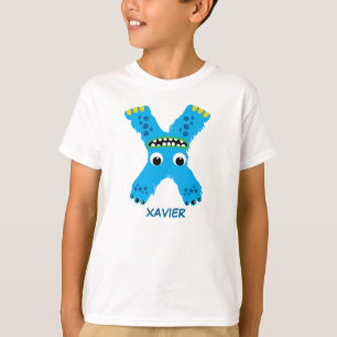 Monster beschriftet T - Shirt (Buchstaben X)