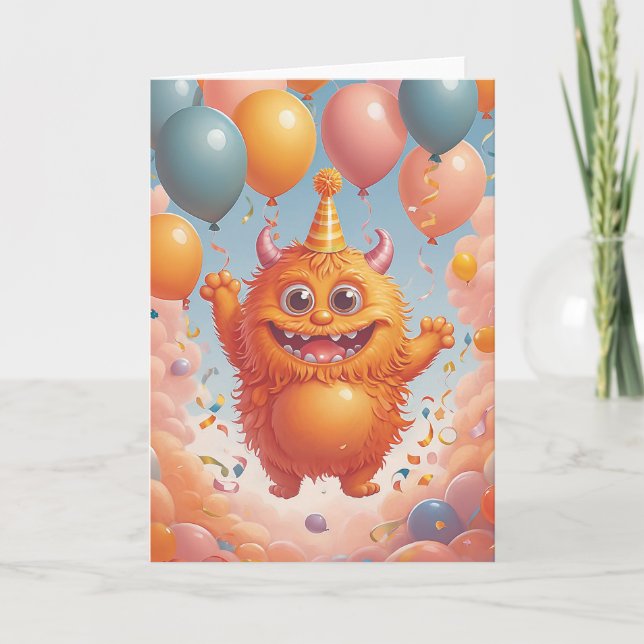 Monster Birthday Bash Karte (Vorderseite)