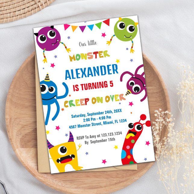 Monster Birthday Einladungen Farben (Monster Birthday Invitations Colours)