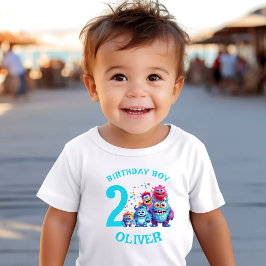 Monster Birthday Name Boy Colorful Niedlich Kleinkind T-shirt