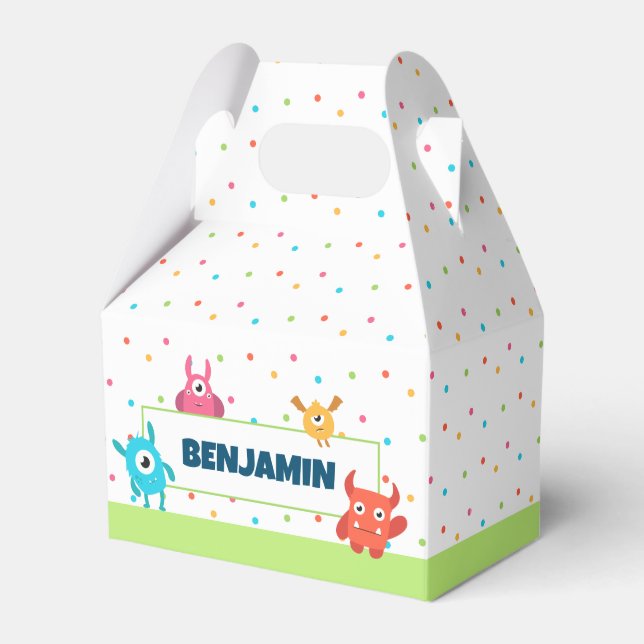 Monster Birthday Party Geschenkschachtel (Vorderseite)
