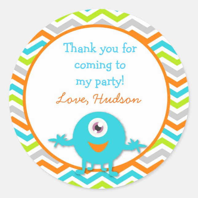 Monster Birthday Stickers (Vorderseite)