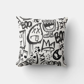 Monster Boys: Handgezeichnetes Muster Kissen