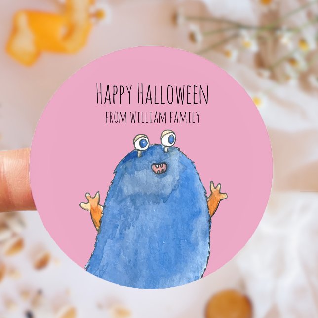 Monster Candy Happy Halloween Runder Aufkleber (Monster Candy Happy Halloween Classic Round Sticker)