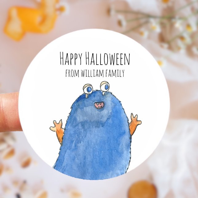 Monster Candy Happy Halloween Runder Aufkleber (Monster Candy Happy Halloween Classic Round Sticker)