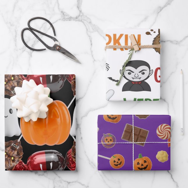 Monster Candy Parade Halloween-Geschenk Geschenkpapier Set (Vorderseite)