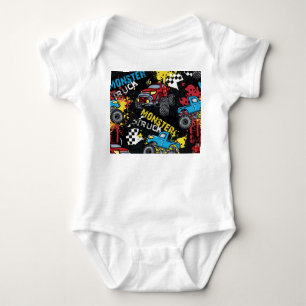 Monster Car: Abstraktes kindisch Muster Baby Strampler