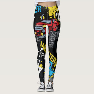 Monster Car: Abstraktes kindisch Muster Leggings
