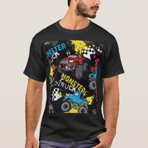 Monster Car: Abstraktes kindisch Muster T-Shirt