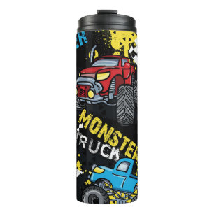 Monster Car: Abstraktes kindisch Muster Thermosbecher