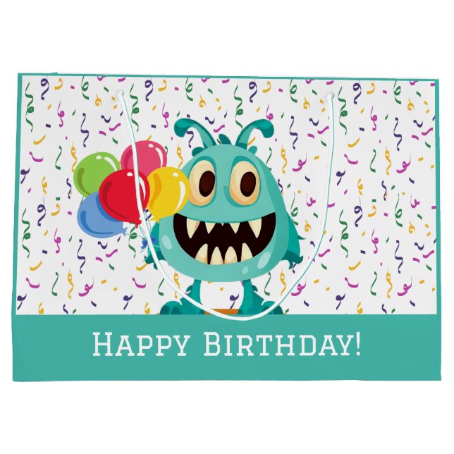Monster/Cartoon/Alien Große Geschenktüte (Rückseite)