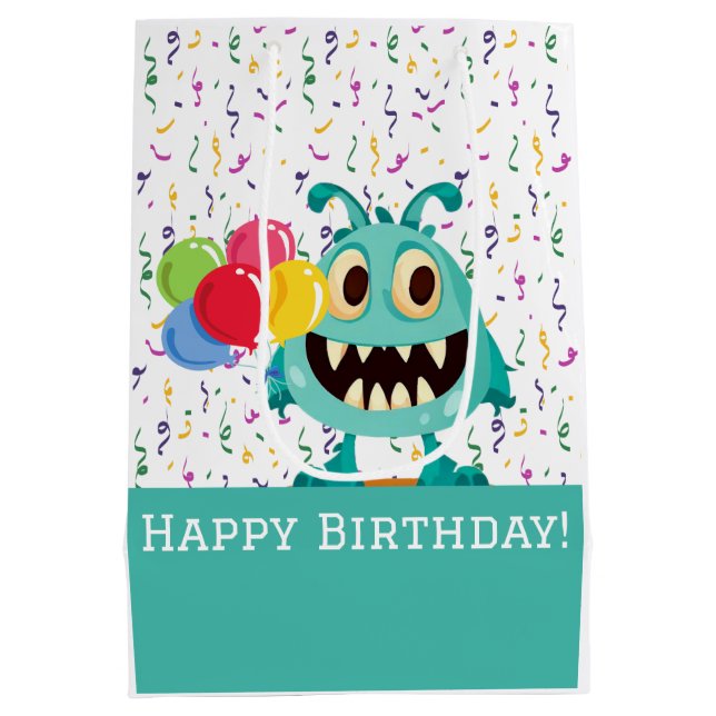 Monster/Cartoon/Alien Mittlere Geschenktüte (Rückseite)