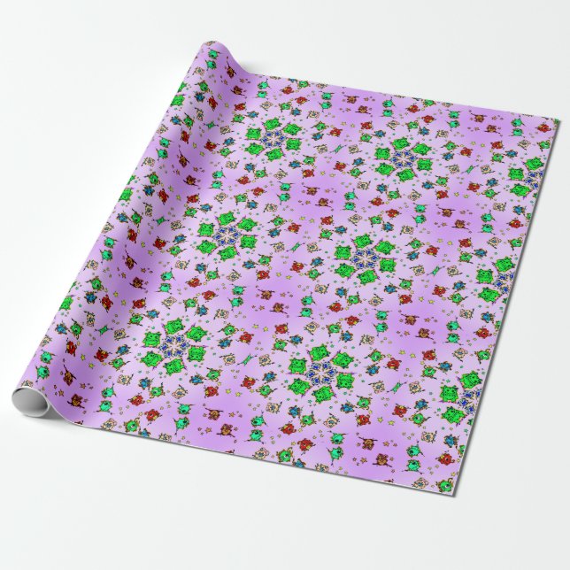 Monster-Cartoon-Geschenkpapier Geschenkpapier (Ungerollt)