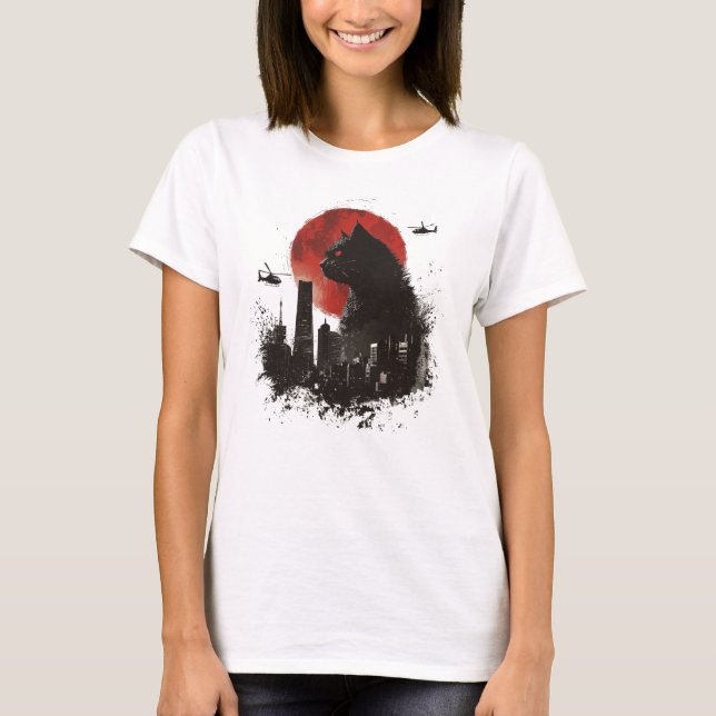 Monster Cat, Cat Funny T-Shirt (Vorderseite)