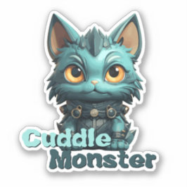 Monster Cat Sticker - "Cuddle Monster"