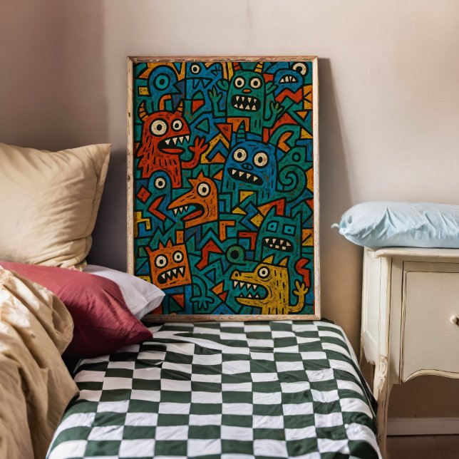 Monster Chaos Fun Künstlerisch Wall Poster Print (Von Creator hochgeladen)