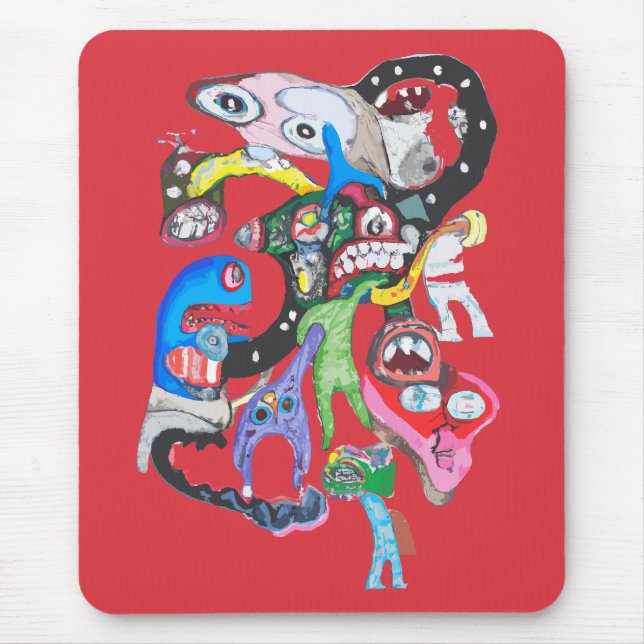 Monster-Collage Mousepad (Vorne)