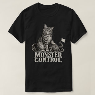 Monster Control – Lustige Vintage-Tabbykatze T-Shirt