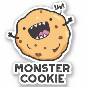 Monster Cookie Funny Food Puff Aufkleber